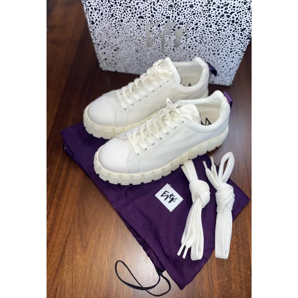 Eytys Odessa Canvas Sneakers in White 41 10 Womens New Nib With Box shoes